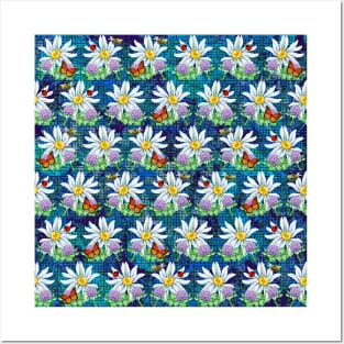 Flowers and bugs pattern Posters and Art